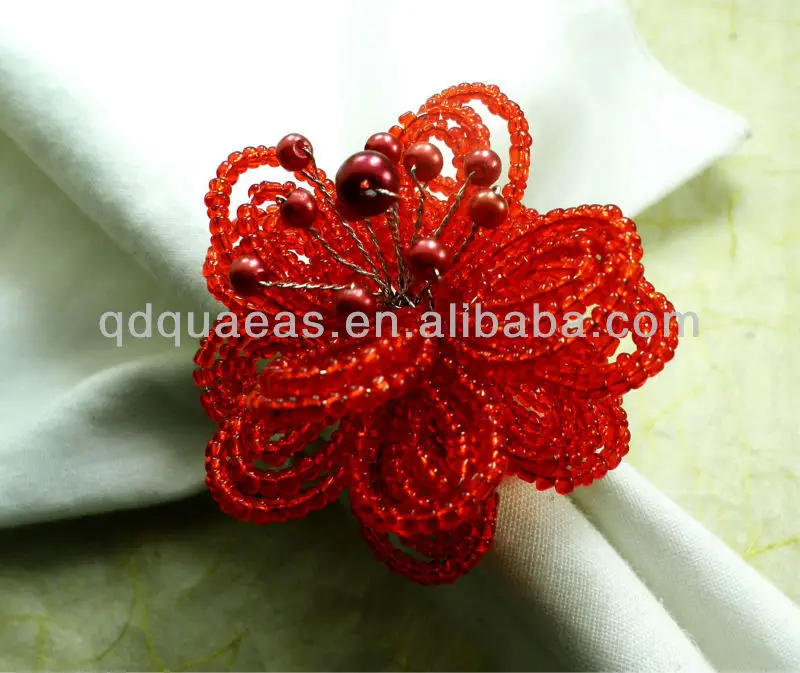 Продано на Aliexpress бисером кольцо для свадебных салфеток
