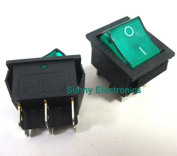 100 шт. 3Pin подсветкой кулисный переключатель красный SPST 20A 125VAC