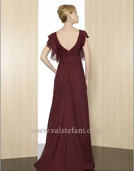 Пикантные Макси vestido de festa красочные Красные Длинные шифон кепки рукавом элегантные вечерние платья для матери невесты