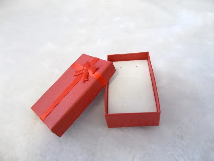 48 шт./лот, бумажная красно-розовая модная витрина для ювелирных изделий и упаковочная коробка для ожерелья, сережек, колец, коробка 5*8 подарочных коробок