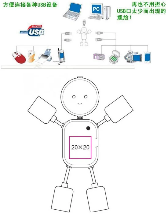 H0770 злодей Тип несколько hdmi Многофункциональный usb 2,0 удлинитель концентратор деконцентратор/есть 4 интерфейса/Компьютерные гаджеты