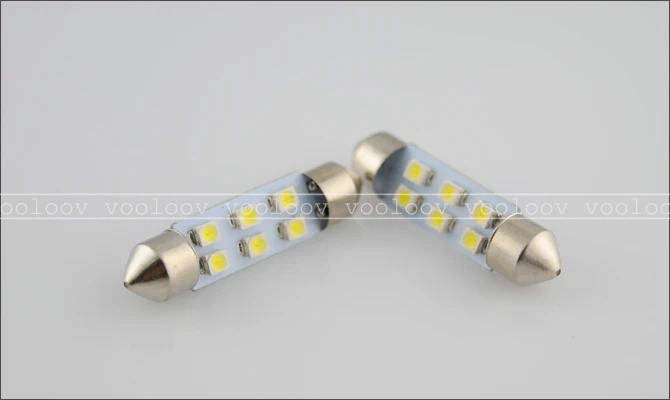 500 шт./лот гирлянда 1210/3528 6smd 6LED 6 SMD LED 31 мм 36 мм 39 мм 42 мм белый 3528 smd 6 светодиодных салона на крыше купол Географические карты лампочки