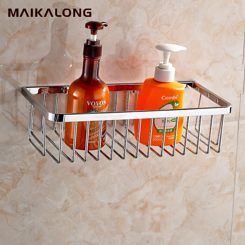 Shampoo holder 30cm Wall Mounted Strong Brass made and Chrome finish
