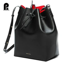 De luxe femmes en cuir sacs à main célèbre marque 2016 noir Mansur Gavriel en cuir seau sac femmes sac à main femme de marque bolsas
