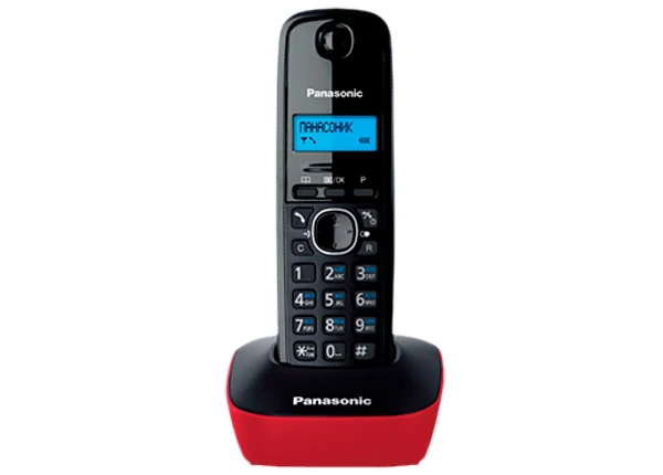 Panasonic KX-TG1611RUR DECT телефон, русифицированное меню и удобный интерфейс, поддерживает российский определитель номеров АОН и Caller ID, записная книжка на 50 контактов, предусмотрена опция «будильник»