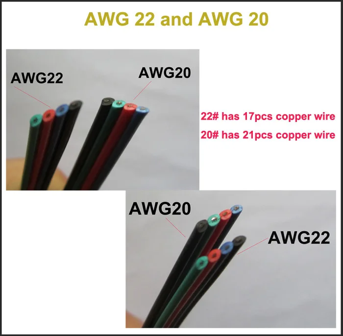 RGB прокладка 4pin провода удлинитель 100 м/лот Бесплатная доставка AWG22 RGB кабель удлинитель провода для светодиодный полосы света
