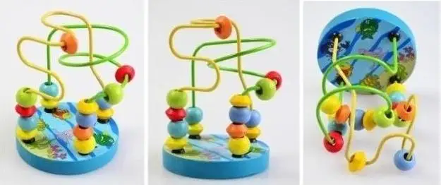 Бесплатная доставка Игрушки для детей развивающие игрушки бука Малый круг кругов из бисера, Детские классические деревянные бусы игрушки