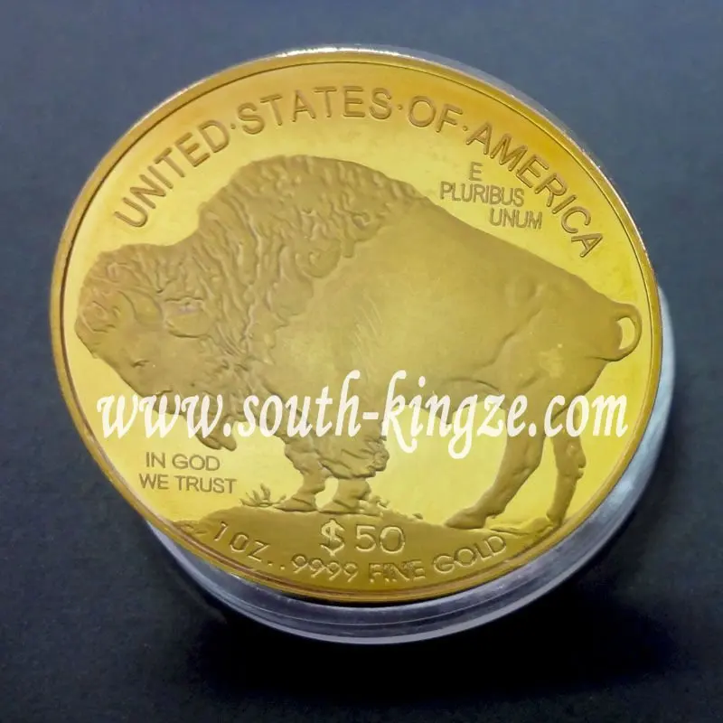 50 шт/партия Позолоченные Плакированные Саудовской Аравии металлическая монета сувенирные монеты коллекционные с пластиковой монеты случае
