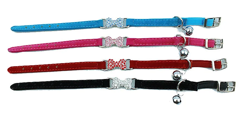 Pet's world Флокированный велюровый собачий ошейник для щенка собачки ошейники для домашних животных с блестящими костями 4 цвета