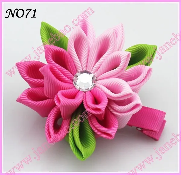 Новые 280 шт. " два слоя Kanzashi цветок заколки моды девушка Bow заколки