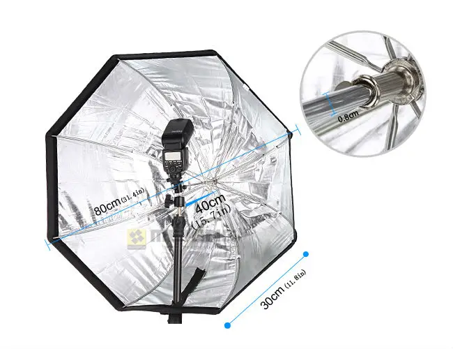 Selens зонтик софтбокс для Speedlight Speedlite вспышка свет 80 см/32in восьмиугольный софтбокс для фотостудии S8080b с портативным чехлом