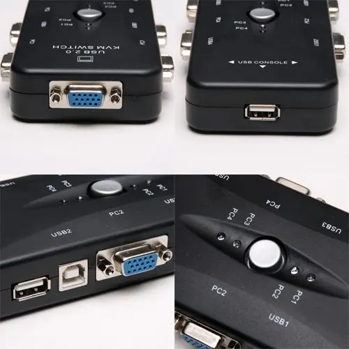 Новый портативный USB KVM 4 порта Селектор VGA печать Авто переключатель мониторная коробка VGA сплиттер V322 USB 2,0 KVM переключатель