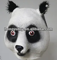 귀여운 파티 동물 마스크 팬더 헤드 마스크, 디럭스 참신한 크리스마스 의상, 라텍스 동물 머리 마스크