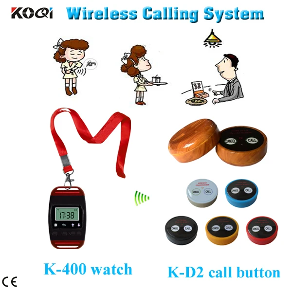 

queue paging system for restaurant waiter watch and table beeper from KOQI LIMITED with CE certificate