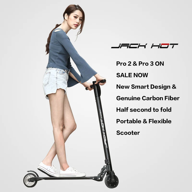 2017 Jack Hot Original Carbon Fiber Electric Scooter Adult Skateboard