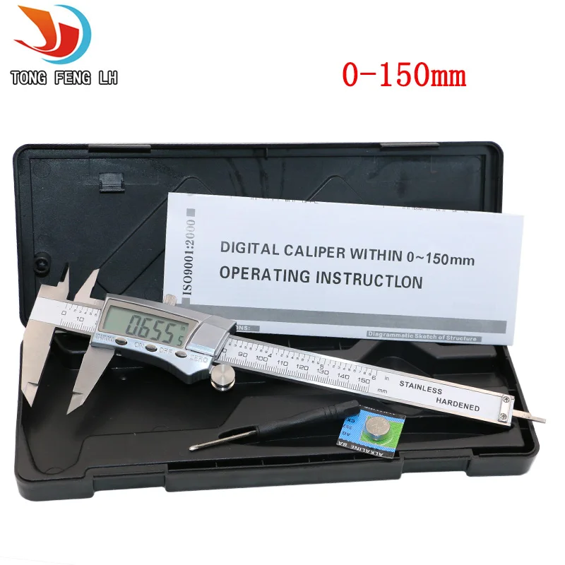 

tool Digital Calipers 150mm Steel Inch Electronic LCD Vernier Caliper 0.01mm Measuring & Gauging Tools TFLT5010