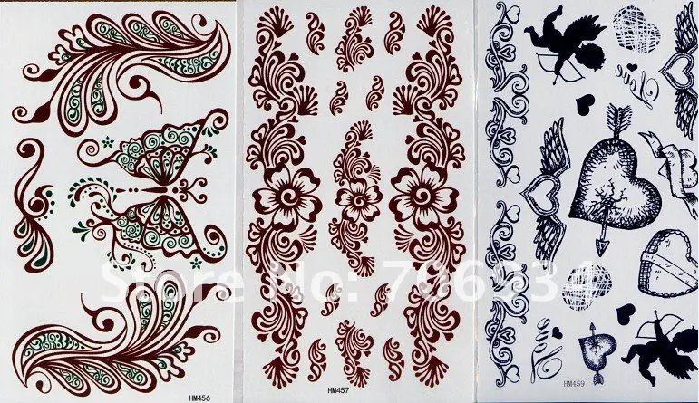 100pcs/lot Temporary Tattoos Tattoo Stickers For Body Art Painting Waterproof 2012 New Designs