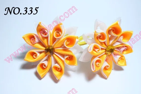 Новые 280 шт. " два слоя Kanzashi цветок заколки моды девушка Bow заколки