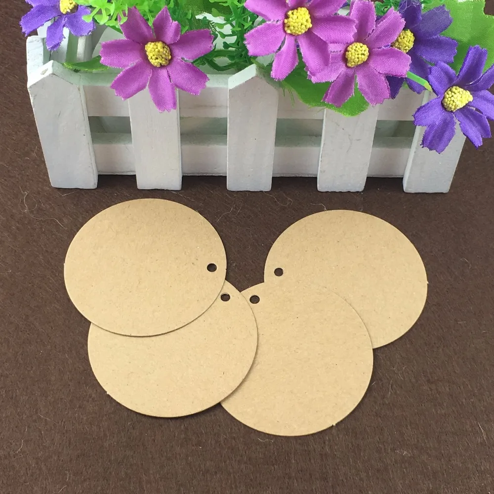 Круглая крафт бумага 6 см 200 шт. бирок + пеньковые нитки ярлык ярлыки ценники