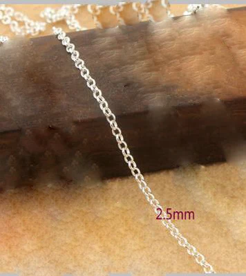 2.5mm Высокое качество, Стерлинговое Серебро S925, жемчужный крест, круглая цепочка, цепочка, сделай сам, ручная работа, фурнитура для изготовления ювелирных изделий, аксессуары - Цвет: 2.5mm
