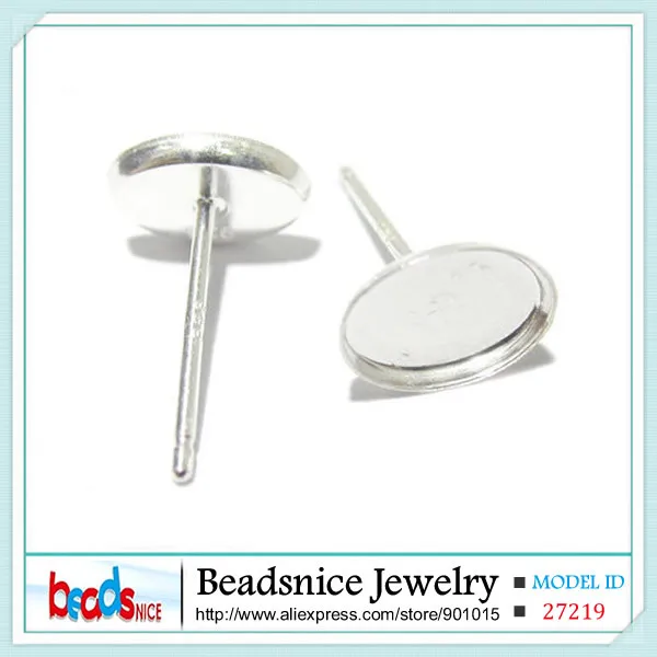 Beadsnice ID27259 стиль Сережка-гвоздик, Пост Серьги овальные подходят 7x5 мм Серьги установка кабошон
