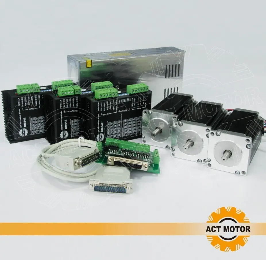 Nema 23 Stepper Motor 425oz-in 3Axis CNC & Driver with 4.2A Peak current, 128 Microstep Mill Control 