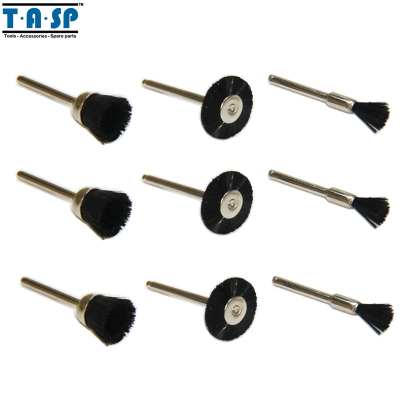 Buy TASP 9PC Plastic Wire Brushes Wheels Set 3.2mm