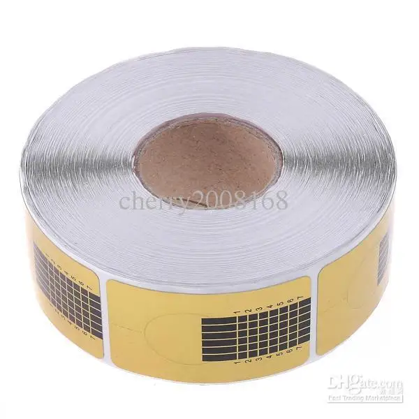 500pcs Golden Nail Form Art Tip Extension Forms for Acrylic UV Gel, Free shipping