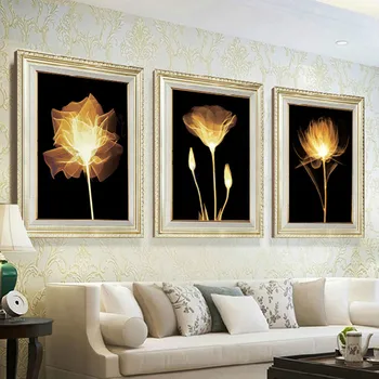 

DIY 5D Diamond Painting Sticker Cross Stitch Sticky Diamond Embroidery Living Room Bedroom Show Triple Picture Free Shipping