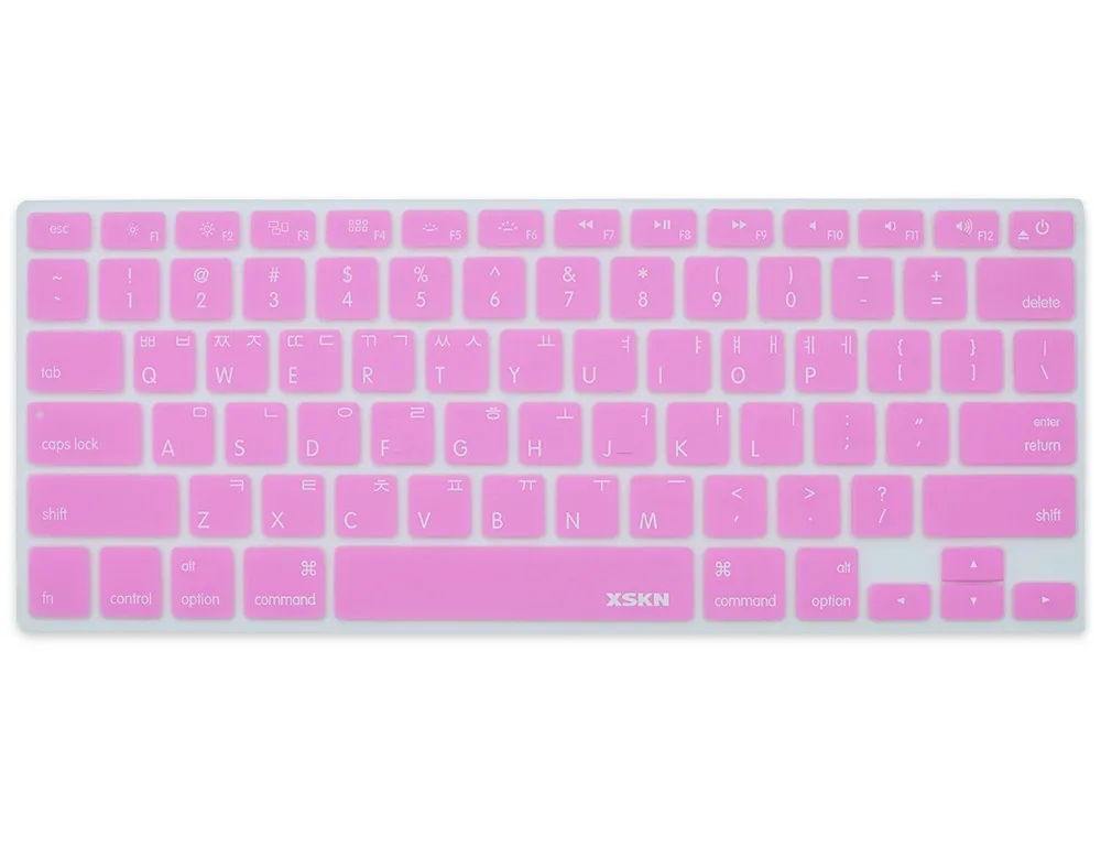 XSKN корейский ноутбук покрытие для клавиатуры для Macbook Air Pro retina 13 15 розовый Силиконовый ноутбук клавиатура наклейки протектор