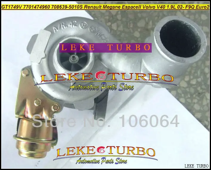 GT1749V 708639-5010 S 8200110519 8200110519A 8200381645 8200369581 7711135749 7701474960 7701477263 Turbo для Renault F9Q 1.9L
