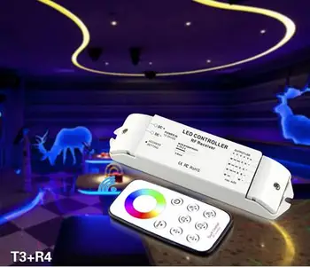 

T3+R4 full color RGB touch circle remote led rgb controller with rf touch remote