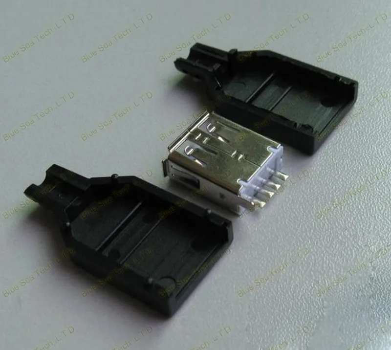 Бесплатная доставка 30 комплектов USB 4 P Женский коннектор набор ремней (розетка + пластиковая оболочка 3 в 1) usb Кабель-адаптер WF gaga распродажа
