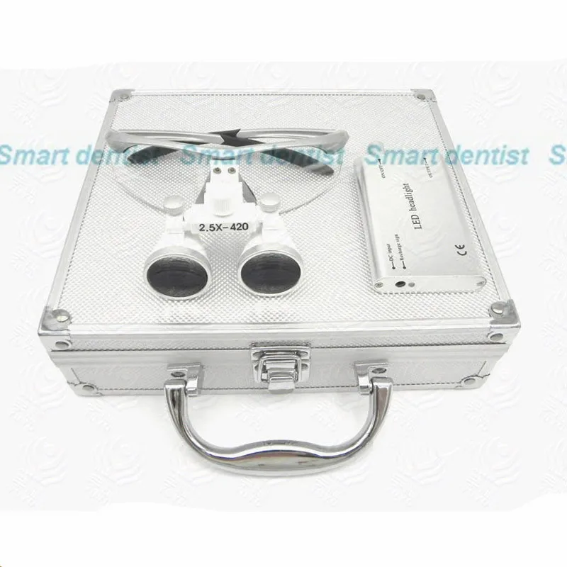 

fast shipment metal case packing 2.5X magnification enlarger lens surgical loupe dentist magnify glasses dentistry tool