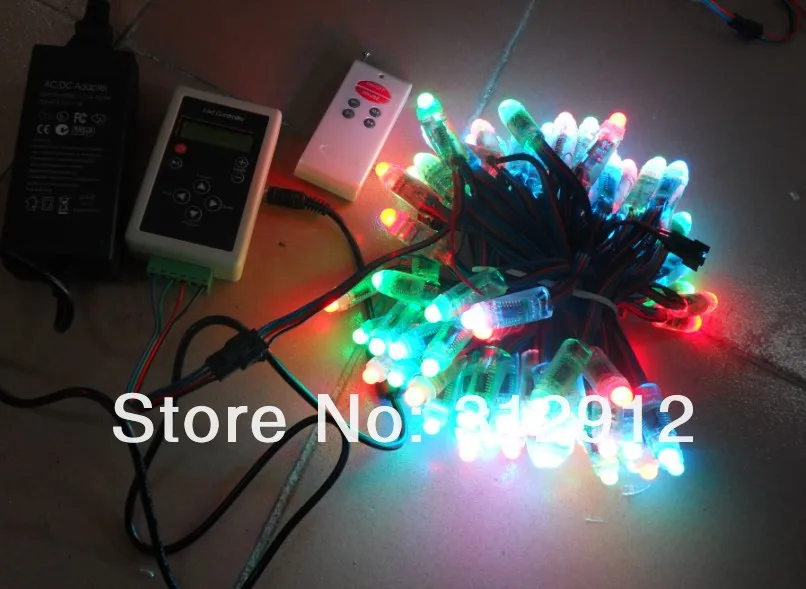 DC12 вход WS2801 IP68 светодиодный модуль пикселей, 256 шкала серого, IP68; 4 провода (красный/зеленый/синий/черный); 100 шт. строка