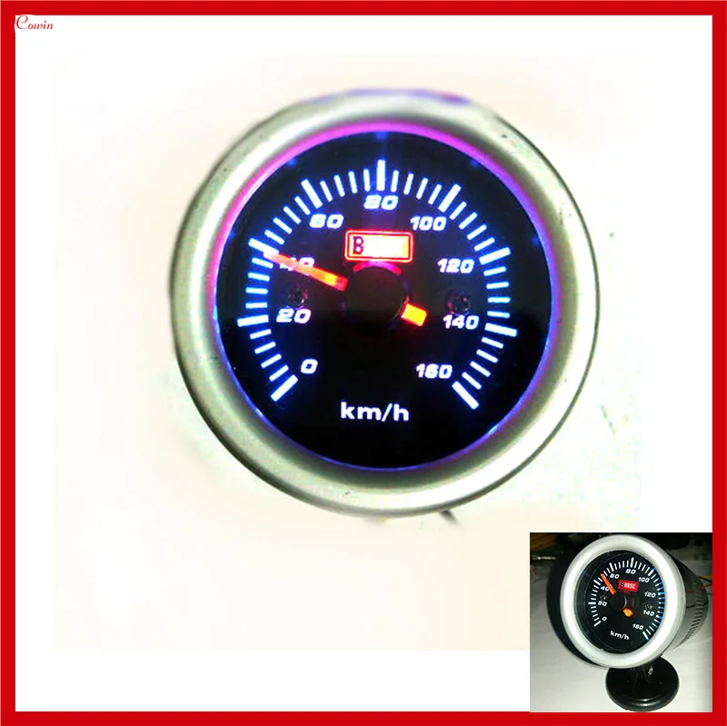 KSTE Motorcycle LED Tachometer Speed Meter 12V Universal Autocycle Accessory Copper