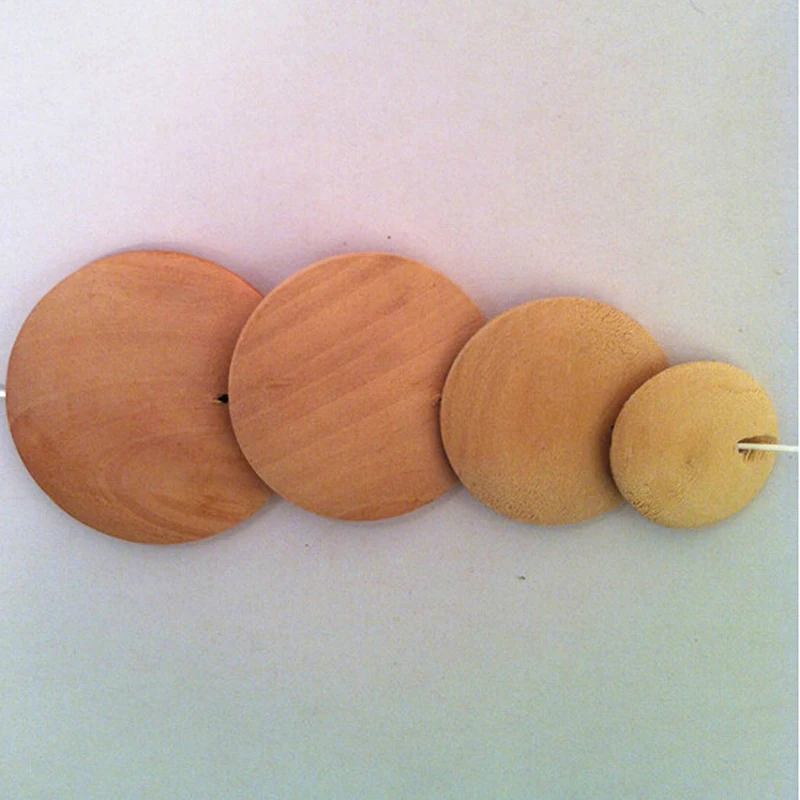 Natural wooden beads blank flat round for jewelry making and craft