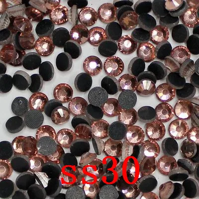 Очень блестящие персик ss30 288 шт. DMC заплатка с плоской задней поверхностью горный хрусталь Украшение с кристаллами сумки платье удобен "сделай сам" hot fix rhinestoes