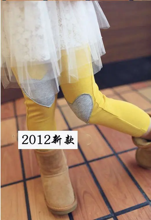 Hot  free shipping Wholesale 5pcs baby girsl cotton pants, fashion pattern leggings,slim tights,pink blue yellow and grey  color