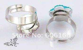 100 шт., дизайн в форме цветка, разноцветная подвеска, размер кольца, изменяемые сплавные кольца, костюм для девочки, модные украшения