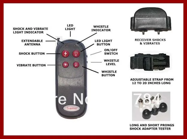 4 в 1 дистанционный дрессировщик животных собака Электрический шок вибрирует тренировочный ошейник радиотренер для 1 средних/больших собак