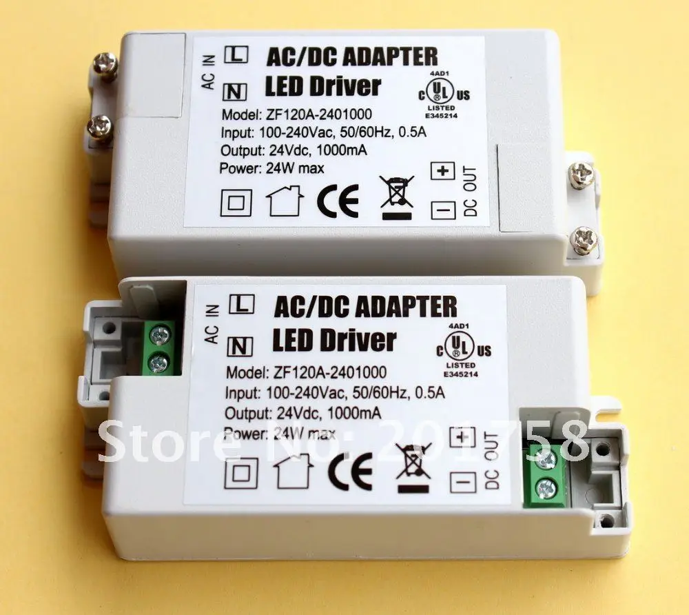 200 Шт./лот,, DC24V1A 24 Вт Постоянное напряжение ПРИВЕЛО Драйвер для внутренние СВЕТОДИОДНЫЕ полосы
