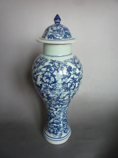 Редкие Цяньлун (1711-1799) Цинхуа porcelainbat и персики ваза, лучшая коллекция и украшения, Бесплатная доставка