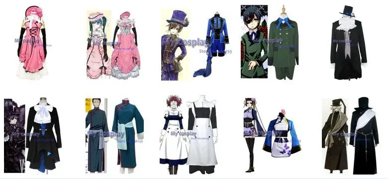 Аниме Black Butler Косплэй-черный Батлер ciel детская Для женщин Детский костюм для вечеринок Косплэй-бесплатная доставка