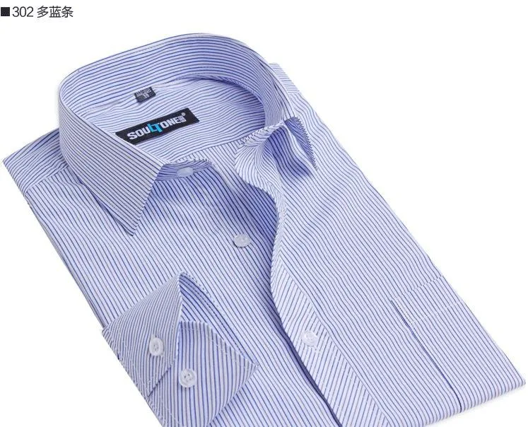 Arrvail плюс Размеры Для мужчин бренд рубашки Non-Iron с длинным рукавом Полосатые рубашки, мужские хлопок платье в деловом стиле, Xs-8xl, g5d3