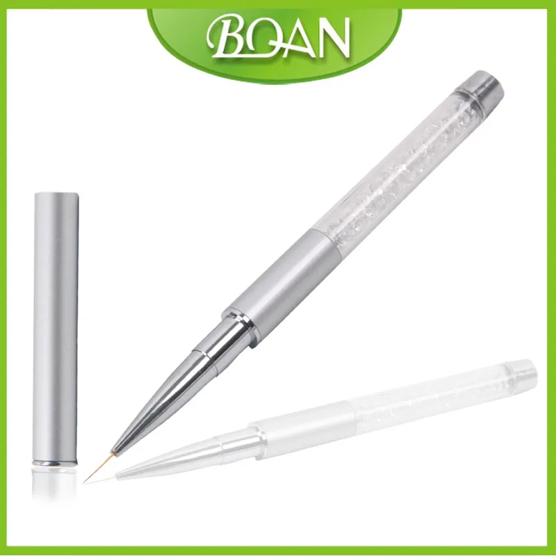 

BQAN New Silver Acrylic Handle With Rhinestone Nail Art Pen Nail Line Brush 1#