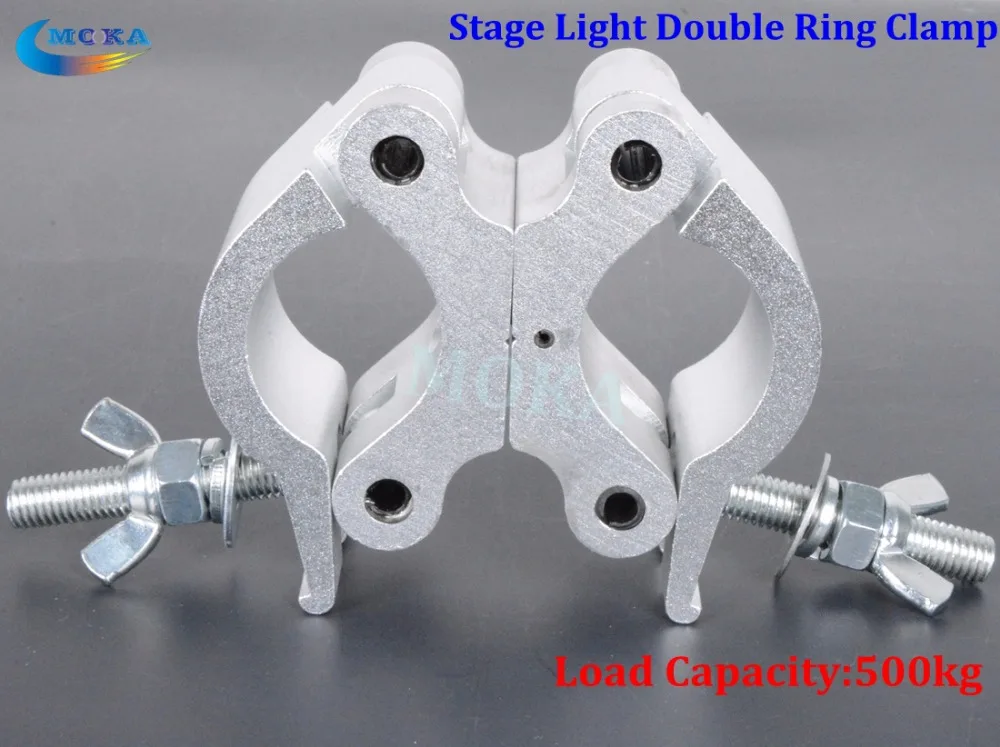 10Pcs/lot Aluminium Alloy Double Ring Stage Light Clamp 360 Degree