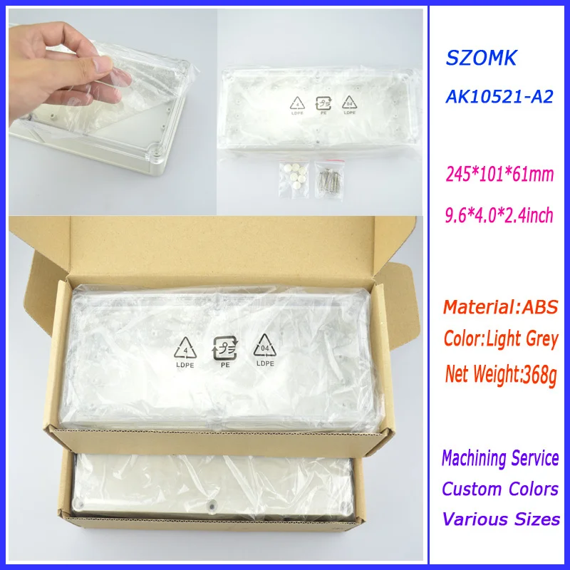 Новый diy Электронный Китай рынок box проекта Корпус 245*101*61 мм корпус для электроники IP 68 случае