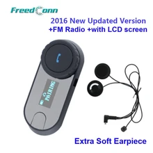 2016 New Updated Version!!TCOM-SC LCD Screen BT Bluetooth Motorcycle Helmet Intercom Headset with FM Radio+Extra 1 Soft Earpiece