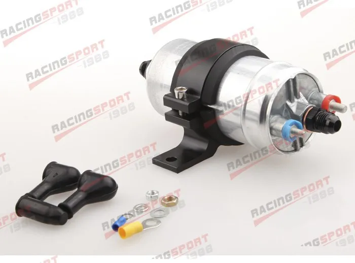 Внешний топливный насос 044 для Bosch+ кронштейн двигателя черный+ 12AN вход 10AN выход BLK